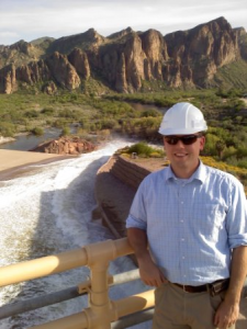 Ben Ruddell wearing a hard hat